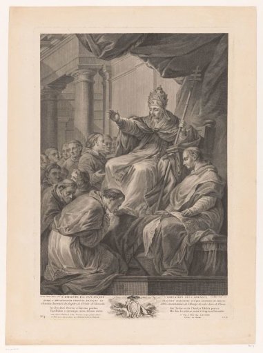 Pope Gregory surrounded by cardinals