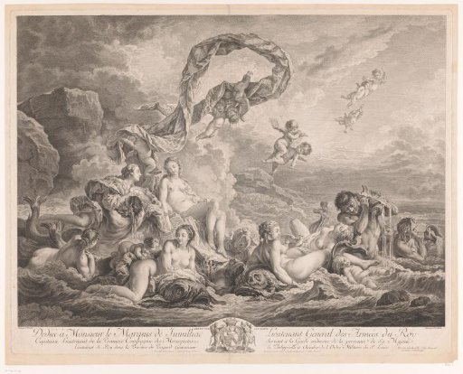 Venus and her retinue in the water