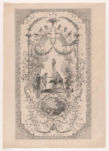 Design for a wainscoting with bacchantes