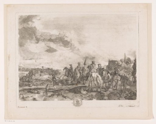 Resting hunting party in a landscape