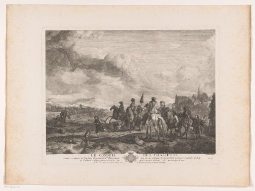 Resting hunting party in a landscape