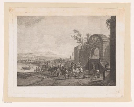 Elegant Cavalry Group at a City Gate
