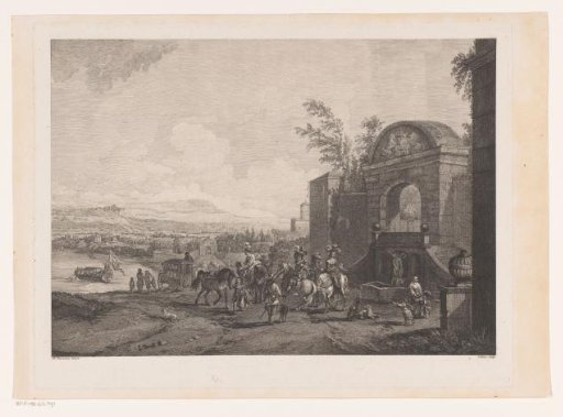 Elegant Cavalry Group at a City Gate