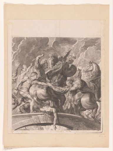 Battle between Amazons and Greeks (upper middle part)