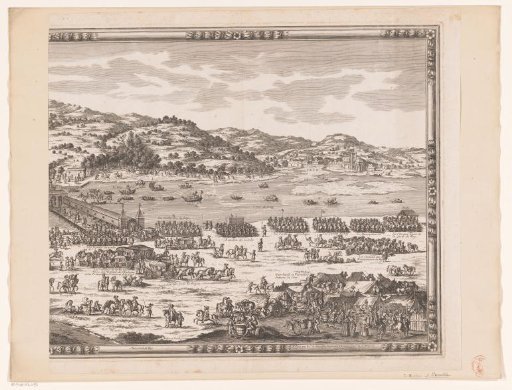 Peace conference on Île des Faisans with Kings Louis XIV and Philip IV (right part)