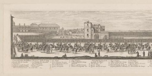 Military parade at an amphitheatre