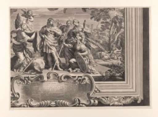 Allegory on Cosimo III in a monumental frame (lower right part)