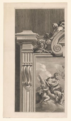 Allegory on Cosimo III de' Medici in a monumental frame (upper left part)