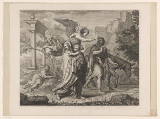 Flight into Egypt with angel