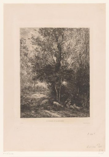 Forest with Resting Goat Herders