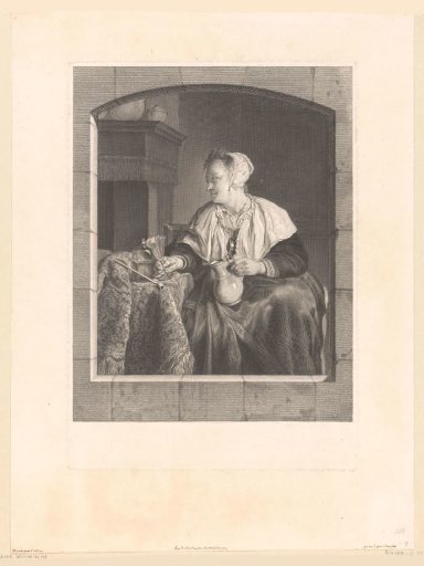 Woman with a wine glass in an interior
