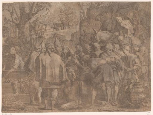 Merchants around a camel