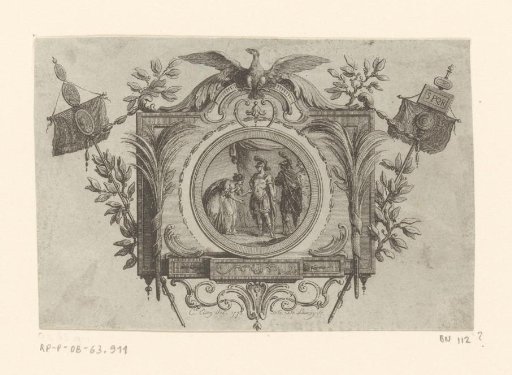 Vignette with Two Roman Soldiers and a Woman