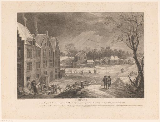 Winter village scene