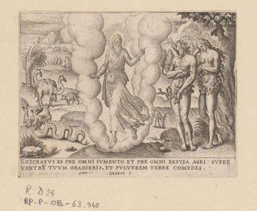 God reproaches Adam and Eve for their sin and curses the serpent
