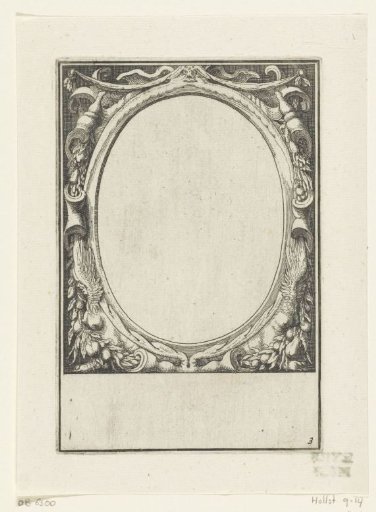 Oval cartouche with fruit garlands