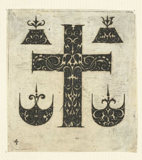 Cross and four ornaments