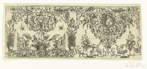 Border decoration with two crickets at the top