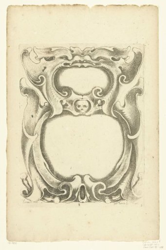 Cartouche with a skull