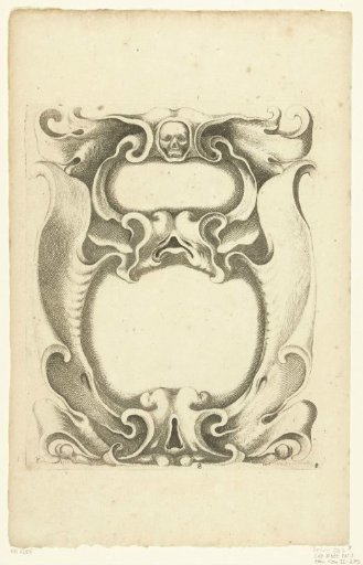 Cartouche with a skull at the top