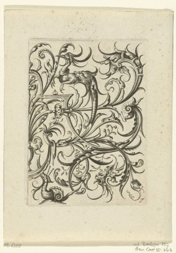 Panel with leaf scrolls and two snails