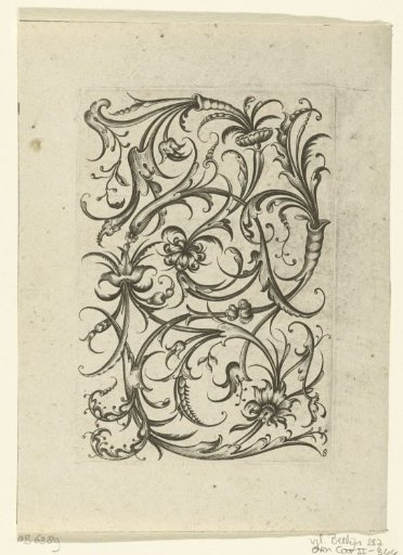 Panel with leaf scrolls and flowers