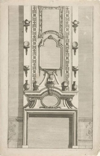 Chimney piece with three mirrors