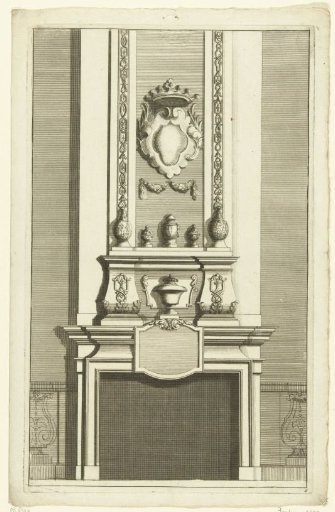 Lower panel with an urn and five vases