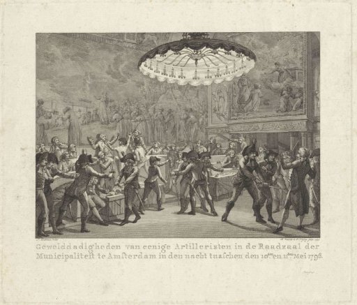 Attack by artillerymen on the members of the Amsterdam city council, 1796