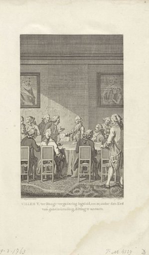 William V Takes Seat for the First Time in the Council of State, 1763