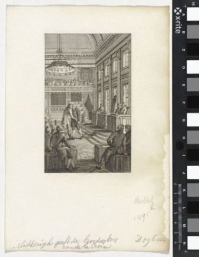 Chairman Midderigh of the National Assembly Gives the French Envoy De La Croix the Fraternal Kiss, 1798