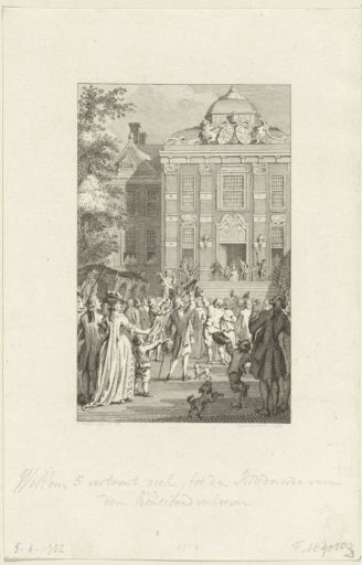 Willem V Presents Himself as a Knight of the Order of the Garter on the Terrace of Huis ten Bosch, 1752