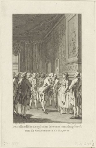Dutch Merchants Present a Complaint to Princess Anna Regarding English Attacks, 1758