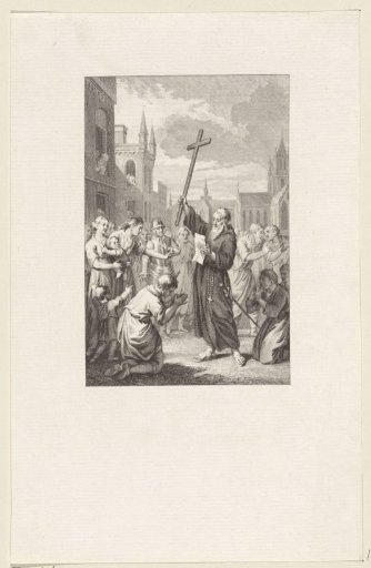 Peter of Amiens with Letter and Crucifix Amidst a Crowd