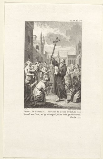 Peter of Amiens with Letter and Crucifix Amidst a Crowd