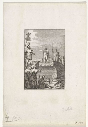 Civilis and Cerialis negotiate on the broken bridge, 70
