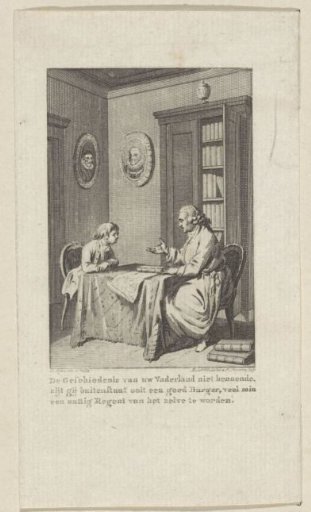 Man and a boy sitting at a table in a room