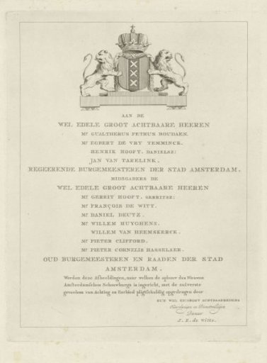 City Arms of Amsterdam and Inscription