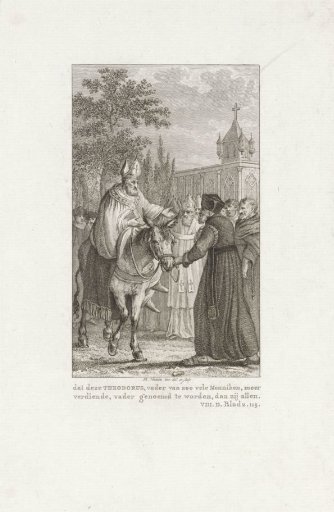 Theodorus on a Donkey Surrounded by Bishops and Monks