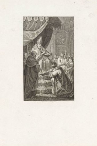 Emperor Justinian Kisses the Feet of the Pope