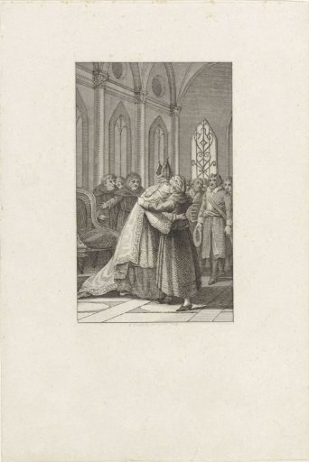 Bishop Peter Lombard Embraces His Mother