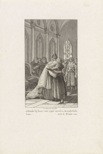Bishop Peter Lombard Embraces His Mother