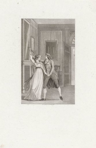 Woman attempting to stab a man with a dagger