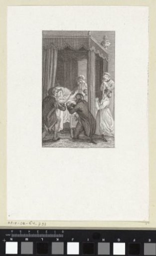 Praying and weeping figures at Clarissa's bedside