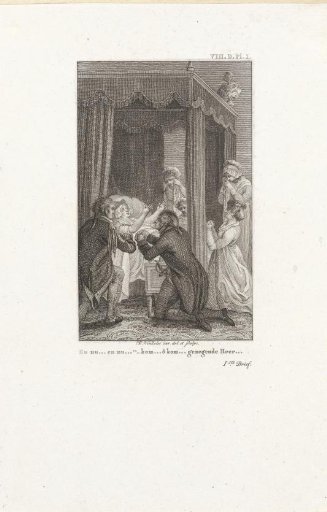 Praying and weeping figures at Clarissa's bedside