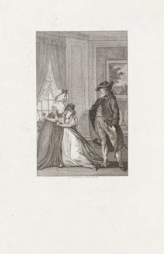 Woman shrinking back from a man