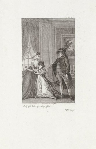 Woman shrinking back from a man