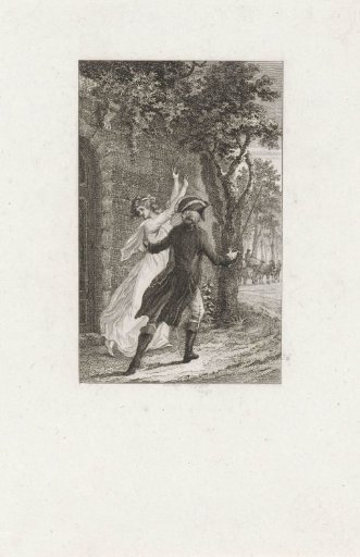 Man and woman fleeing