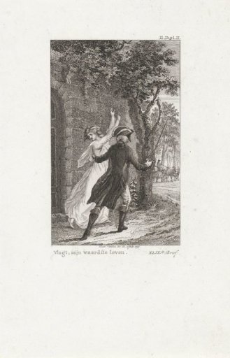Man and woman fleeing