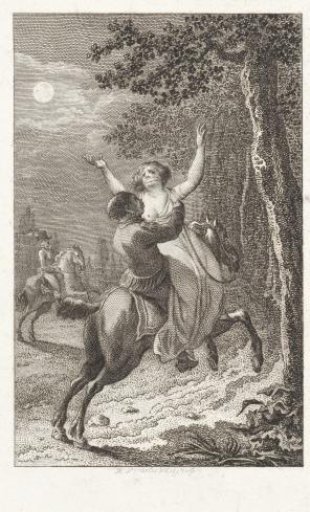 Abduction of a woman by horse at night